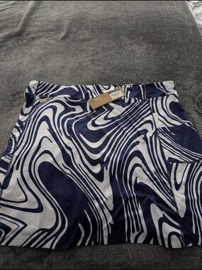 Nancy Lopez Navy & White Abstract Swirl Skirt